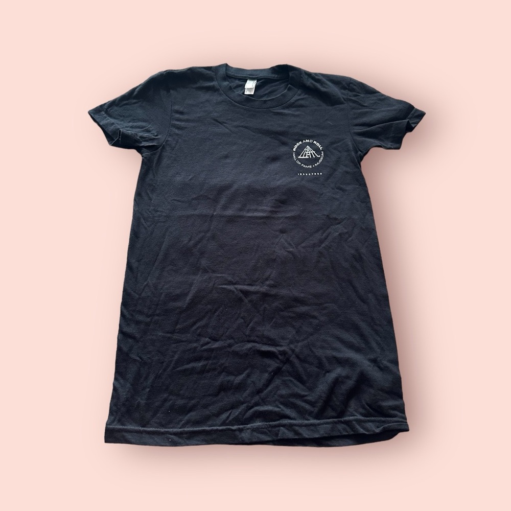 American Apparel Classic Girl Black Rock And Roll Hall Of Fame Museum Tee Small